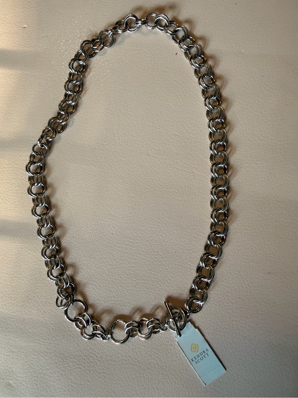 NWT Kendra Scott Double Link Chain Necklace in Rhodium